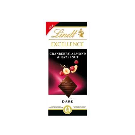 Lindt Excellence Cranberry Almond And Hazulnut Dark 100G