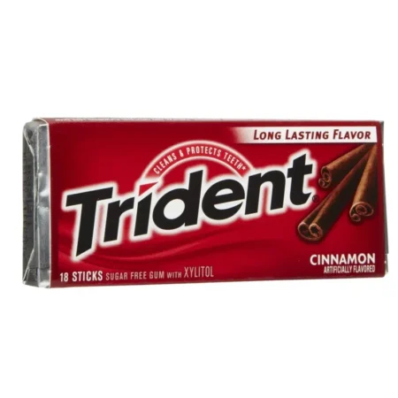 TRIDENT CINNAMON ARTIFICIALLY FLAVORED 14 STICKS SUGAR FREE GUM