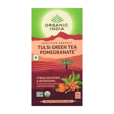 ORGANIC INDIA TULSI GREEN TEA POMEGRANATE 25 BAGS * 2G