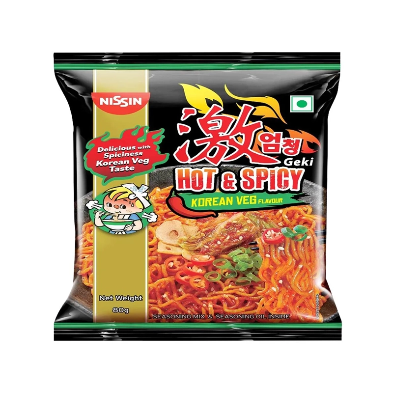 Nissin Geki Hot And Spicy Korean Veg Flavour 80g Souq Al Buhair