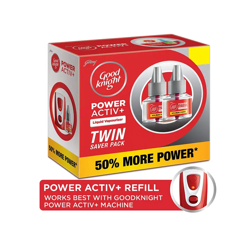 Godrej Good Knight Power Active+ Liquid Vaporizer Twin Saver Pack 2U X 45Ml