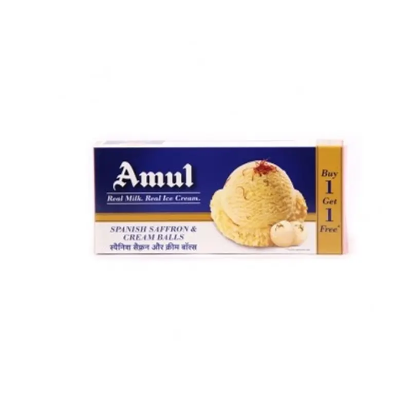 Amul Real Milk Real Ice Cream Spanish Saffron And Cream Balls Buy 1 Get ...