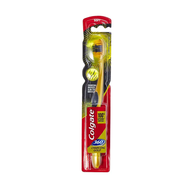 Colgate 100% Antigerm Bristles Charcoal Gold Toothbrush