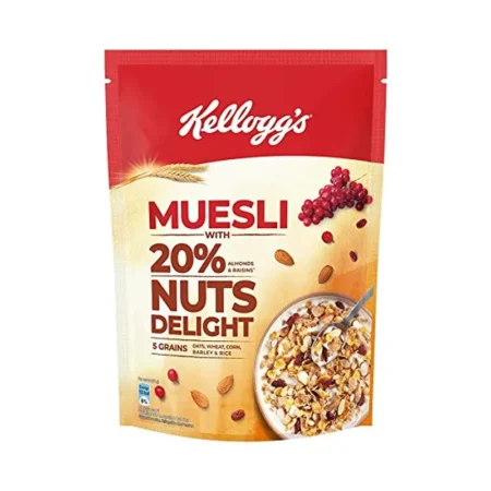Kellogg'S Muesli With 20% Almonds And Raisins Nuts Delight 500G