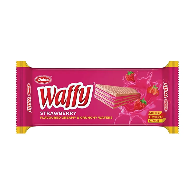 Dukes Waffy Strwaberry Flavoured Creamy And Crunchy Wafers 40G