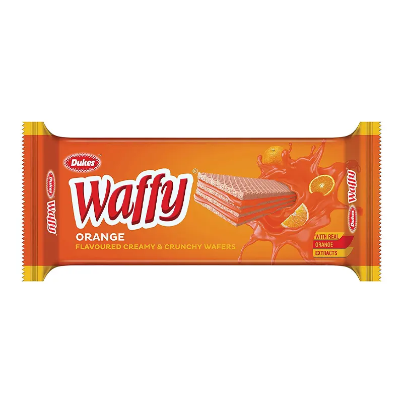 Dukes Waffy Orange Flavoured Creamy And Crunchy Wafers 37G