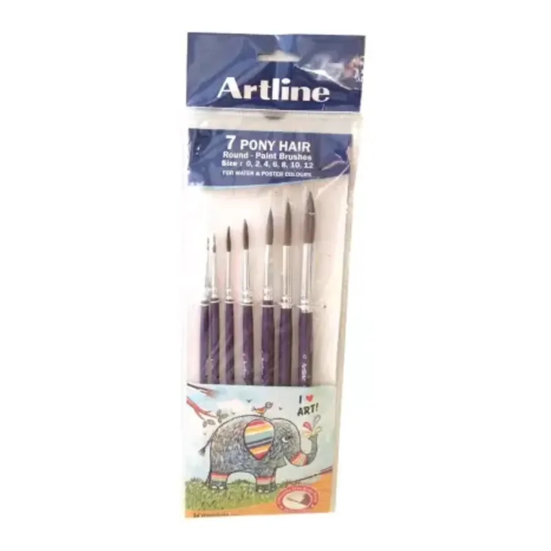 Artline 7 Pony Hair Round Paint Brush 0-12