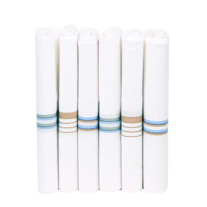 Bonjour Mens Hankerchief Escada Zh5000-Po1 White Stripe Std 1N