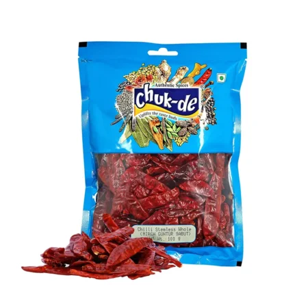 CHUK DE CHILLI STEMLESS WHOLE (MIRCH GUNTUR SABUT) 100G
