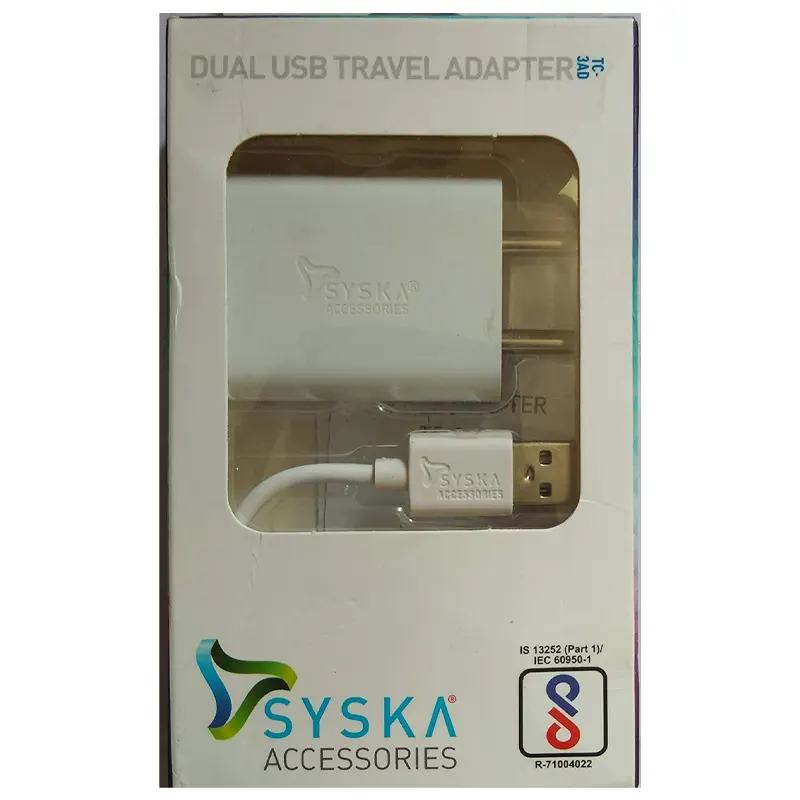 Syska Accessories Dual Usb Adapter Tc-3Ad