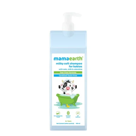 Mamaearth Milky Soft Shampoo For Babies With Oats Milk And Calendua Tear Free Formula Certified Toxin Free 400Ml
