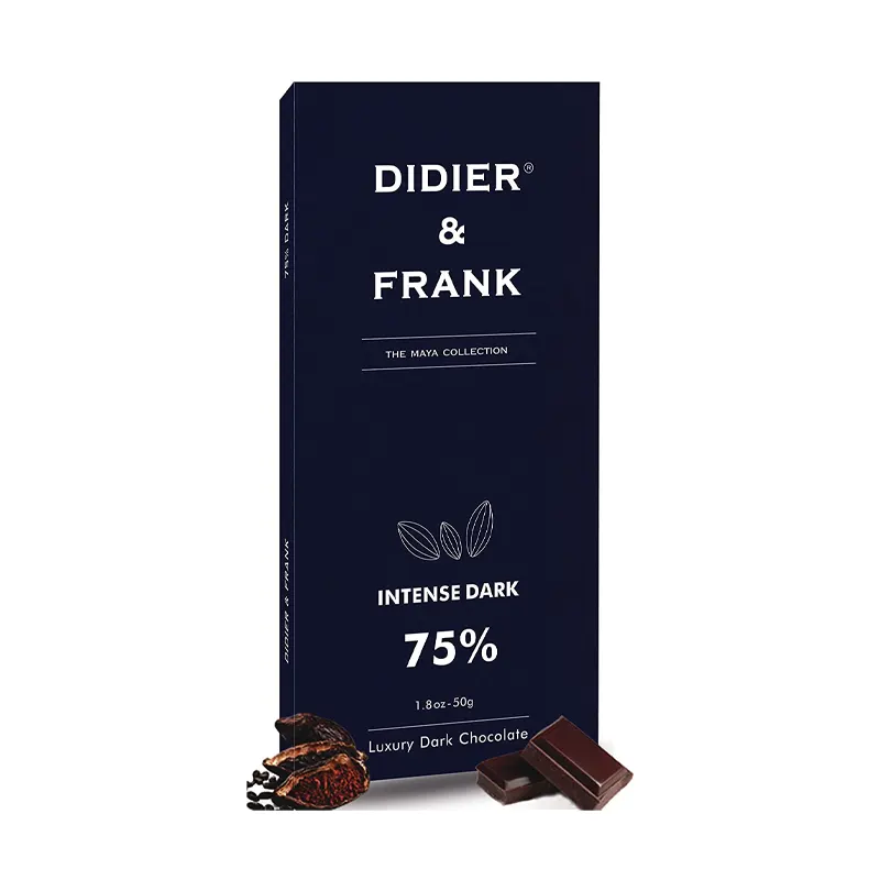 Didier And Frank Intense Dark 75% Luxury Dark Chocolate 50G