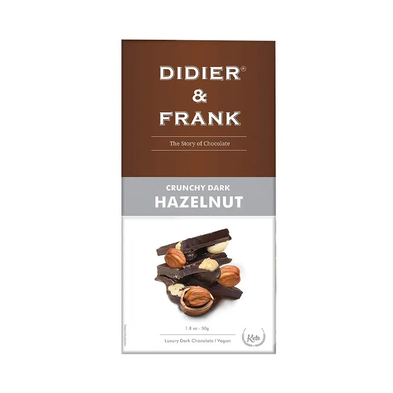 Didier And Frank Crunchy Dark Hazelnut Luxury Dark Chocolate 50G