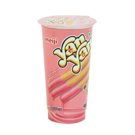 MEIJI YAM YAM CREAMY STRAWBERRY FLAVOURED DIP BISCUIT SNACK 50G