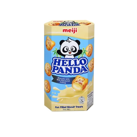 MEIJI HELLO PANDA COOKIES AND CREAM COCOA BISCUITS WITH FILLED MILK FLAVORED CREAM 42G