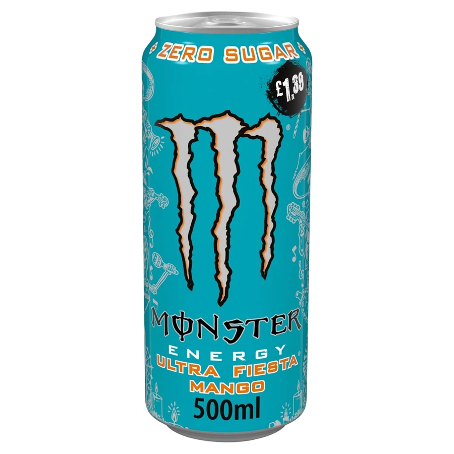 Monster Energy Ultra Fiesta Mango Drink Zero Sugar+L- Carnitine +Taurine 500Ml