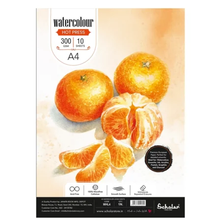 Scholar Water Colour Hot Press Loose Painting Sheets Acid Free A4 10Sheets 300Gsm Whl4 1N