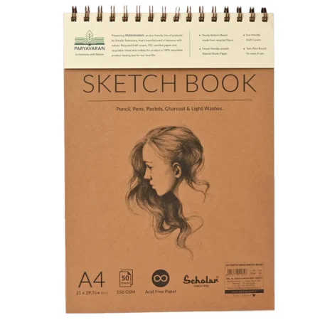 Scholar Paryavaran Sketch Book A4 50Sheets 150Gsm Psb4 1N