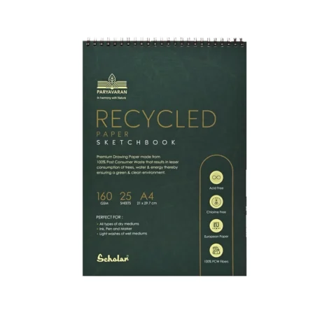 Scholar Paryavaran Recycled Paper Sketch Book A4 25Sheets 160Gsm Rcy4 1N