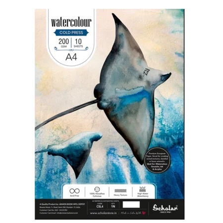 Scholar Water Colour Cold Pressed Painting Loose Sheets A4 10Sheets 200Gsm Csl4 1N