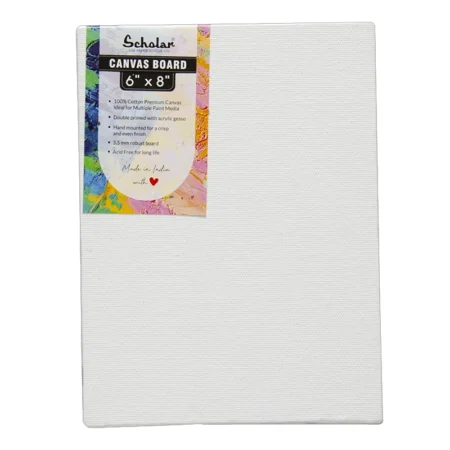 Scholar White Canvas Painting Board (15 X20Cm) 6" X 8" Cv68 1N