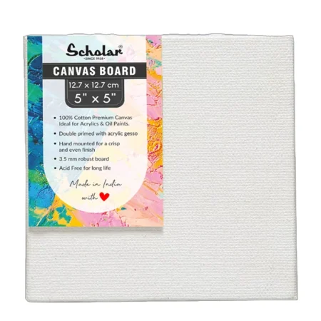 Scholar White Canvas Painting Board (12.7 X 12.7 Cm) 5" X 5" Cv55 1N