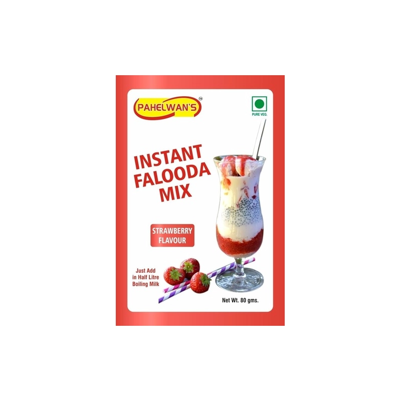 Pahelwan'S Instant Falooda Mix Strawberry Flavour 80G