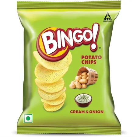 Itc Bingo Cream &Amp; Onion Potato Chips 50G