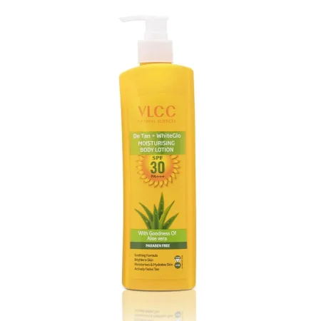VLCC SUN SCREEN DE TAN + WHITEGLO MOISTURISING BODY LOTION 30 SPF 350ML