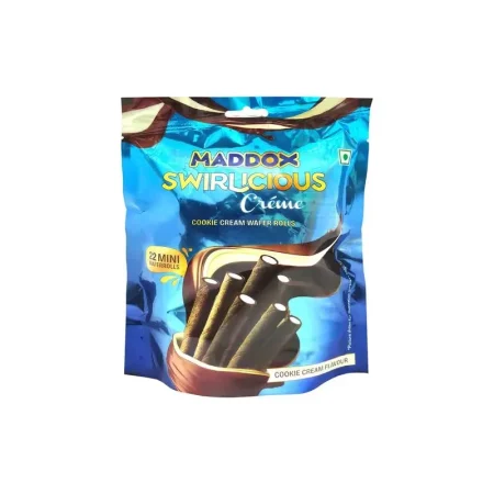 Maddox Swirlicious Creme Cookie Cream Wafer Rolls 135.6G