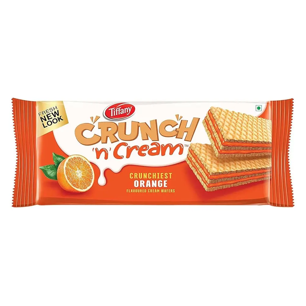 Tiffany Crunch N Cream Crunchiest Orange Flavoured Cream Wafers 65G
