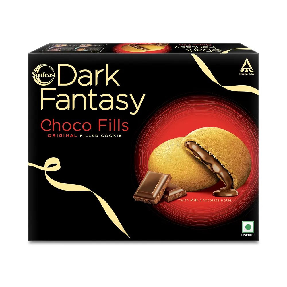 Itc Sunfeast Dark Fantasy Choco Fills Original Filled Cookie 50G.