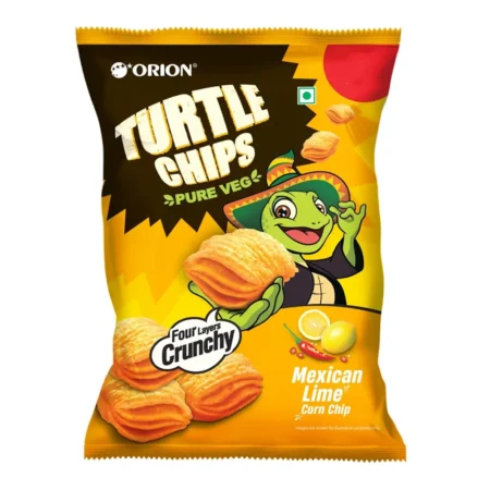 Orion Turtle Chips Pure Veg Mexican Lime Corn Chip Four Layers Crunchy 18G