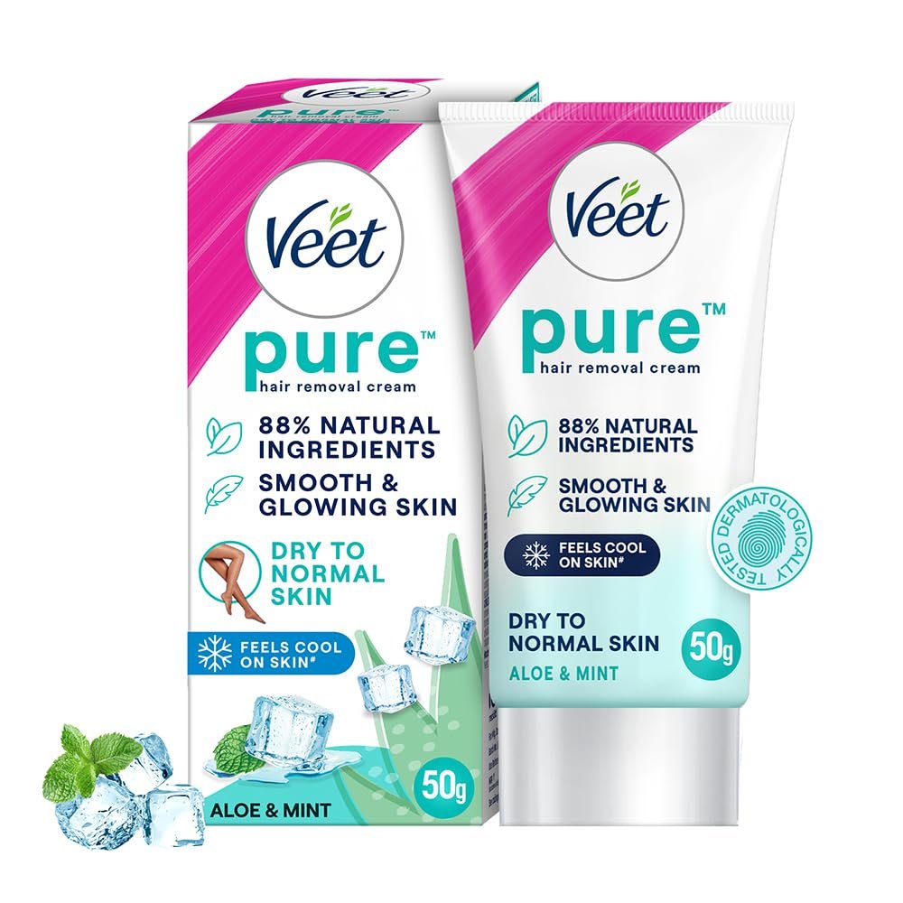 Veet Pure Hair Removal Cream Organic Aloe Vera & Mint Extracts 100G