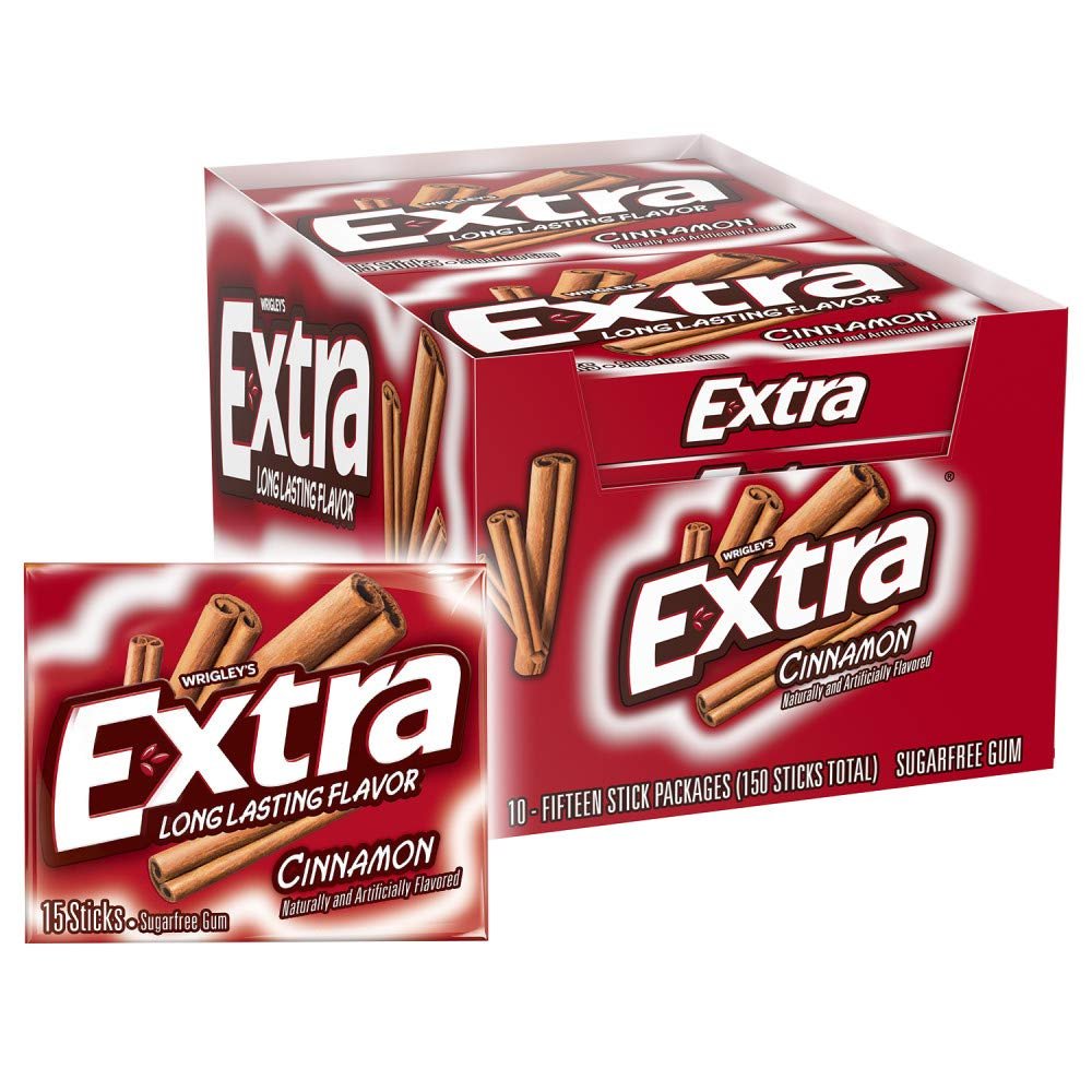 Wrigleys Extra Long Lasting Flavour Cinnamon Naturally And Artifically Flavoured 15N