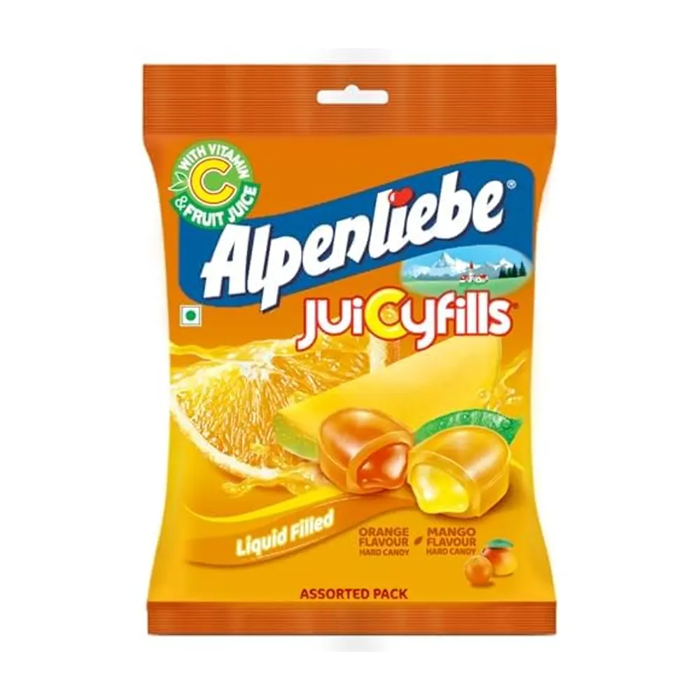 Alpenliebe Popfills Creamy Center Mango Flavour With Fruit Juice 12G