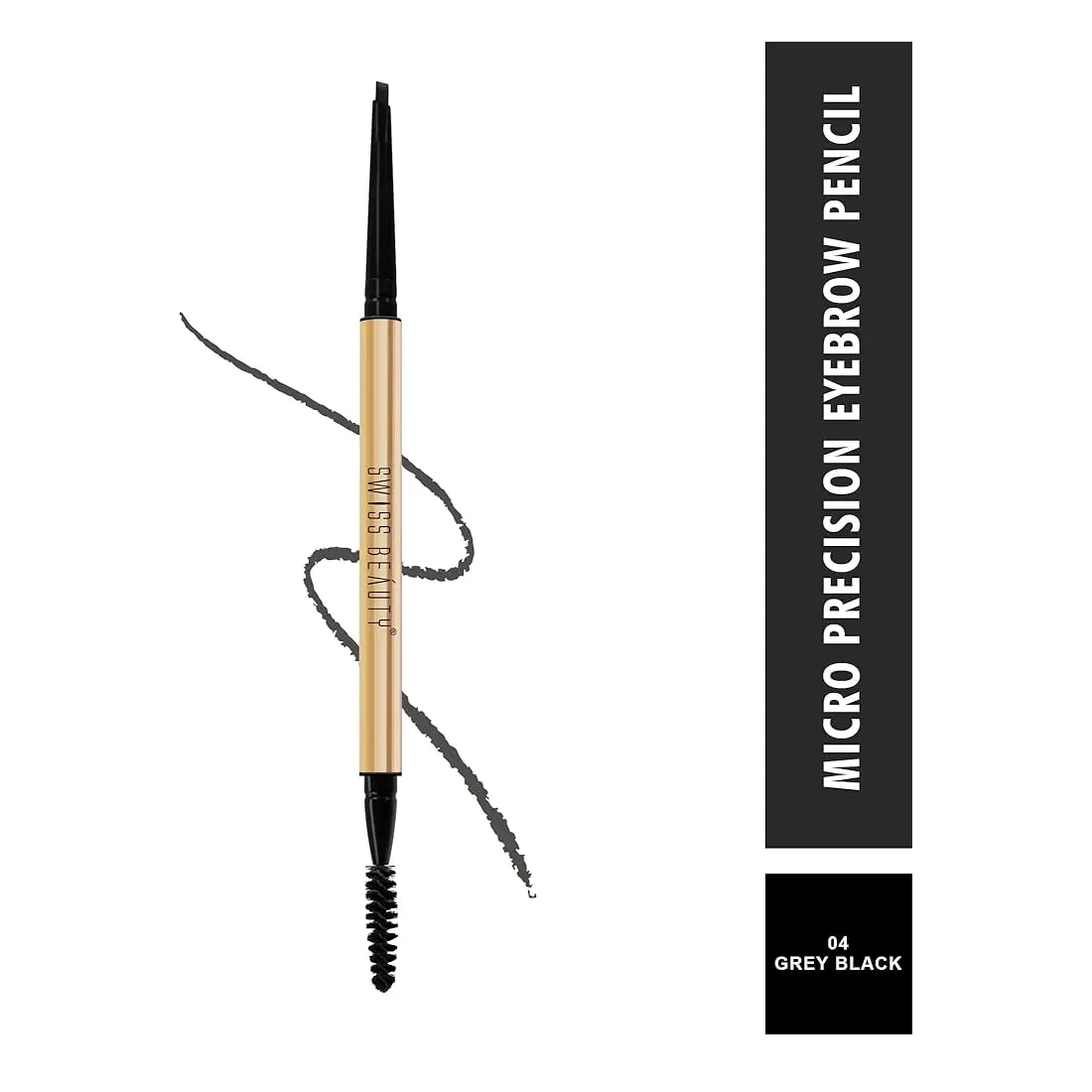 Swiss Beauty Micro Precision Eyebrow Pencil 04 Grey Black