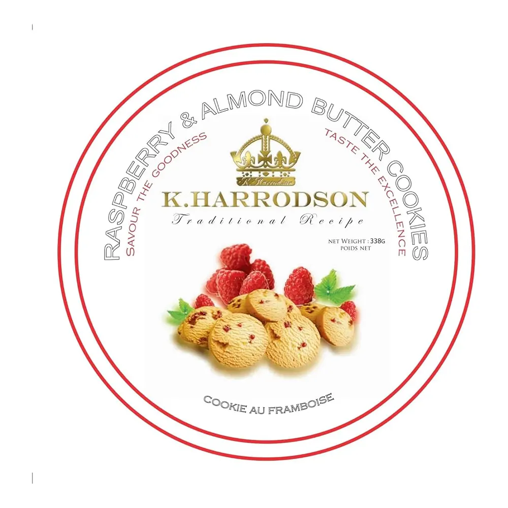 K Harrodson Raspberry & Almond Butter Cookies 338G