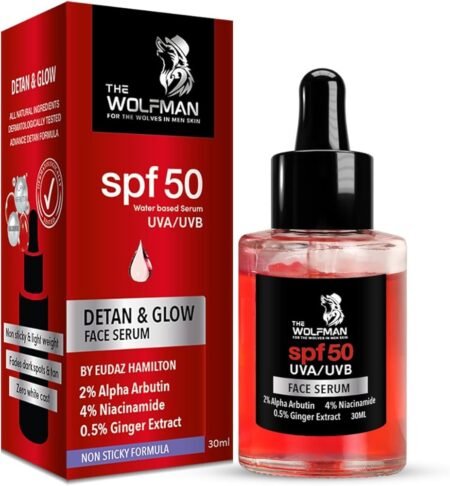 The Wolfman For The Wolves In Men Skin Spf 50 Uva Uva Detan & Glow Face Serum Non Sticky Formula 30 ml