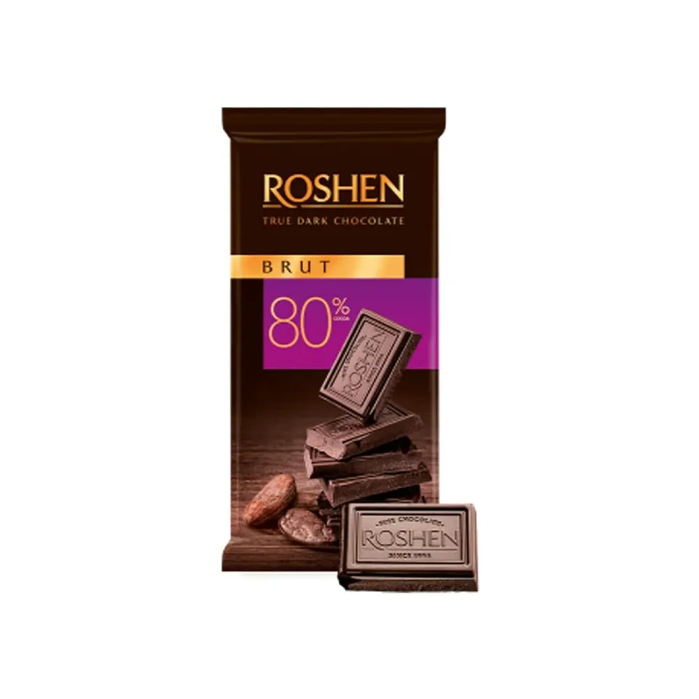 Roshen True Daek Chocolate Brut 80% Cocoa 85G