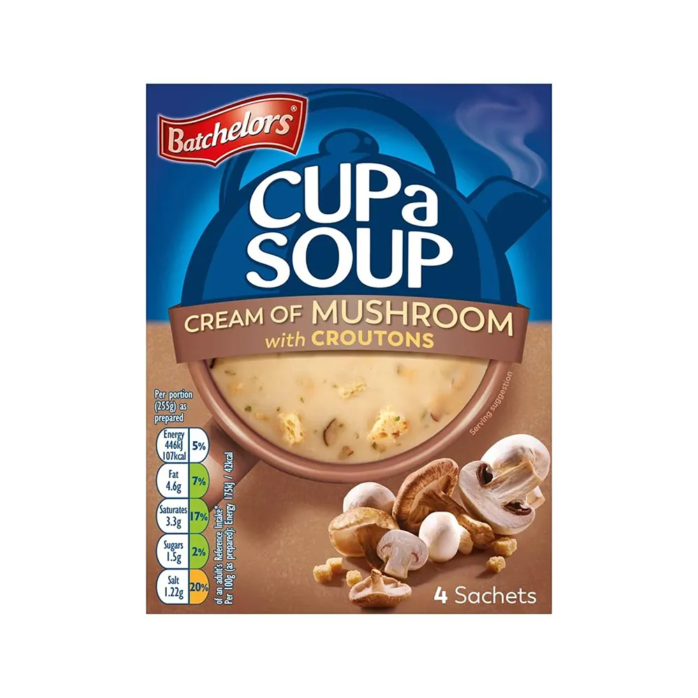 Batchelor'S Cup A Soup Cream Of Mushroom With Croutons 4Sachets 99G