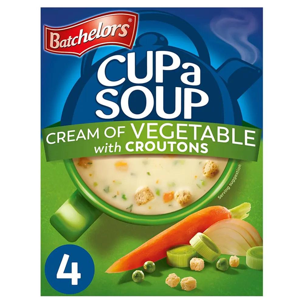Batchelor'S Cup A Soup Cream Of Vegetable With Croutons 4Sachets 122G