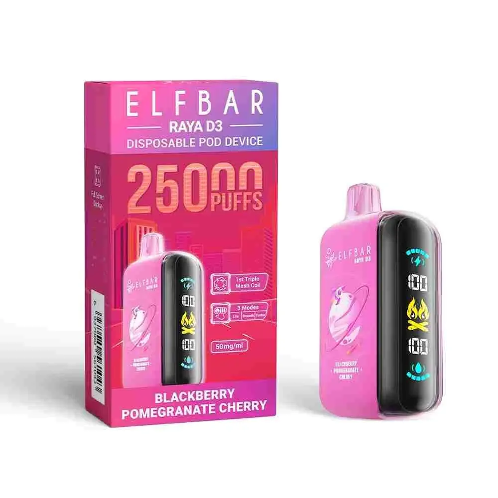 Elfbar Raya D3 Disposable Pod Device Blackberry Pomegranate Cherry 25000Puffs