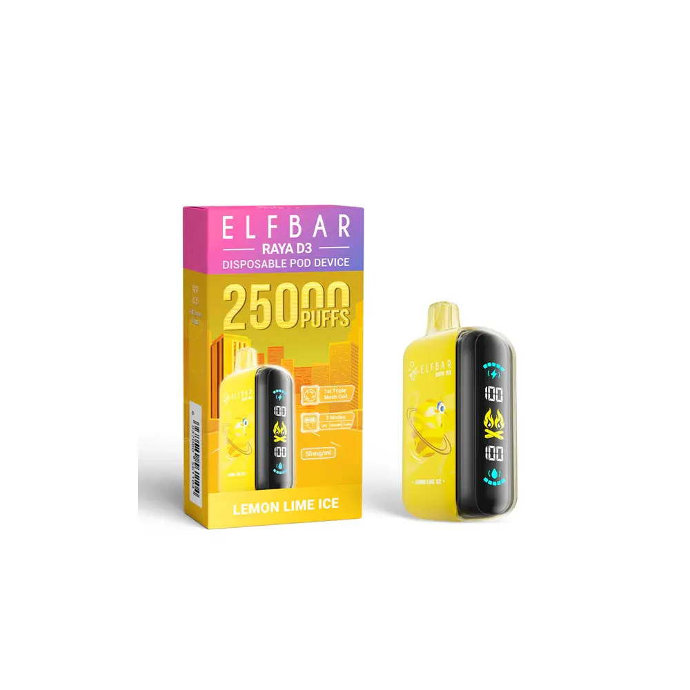 Elfbar Raya D3 Disposable Pod Device Lemon Lime Ice 25000 Puffs