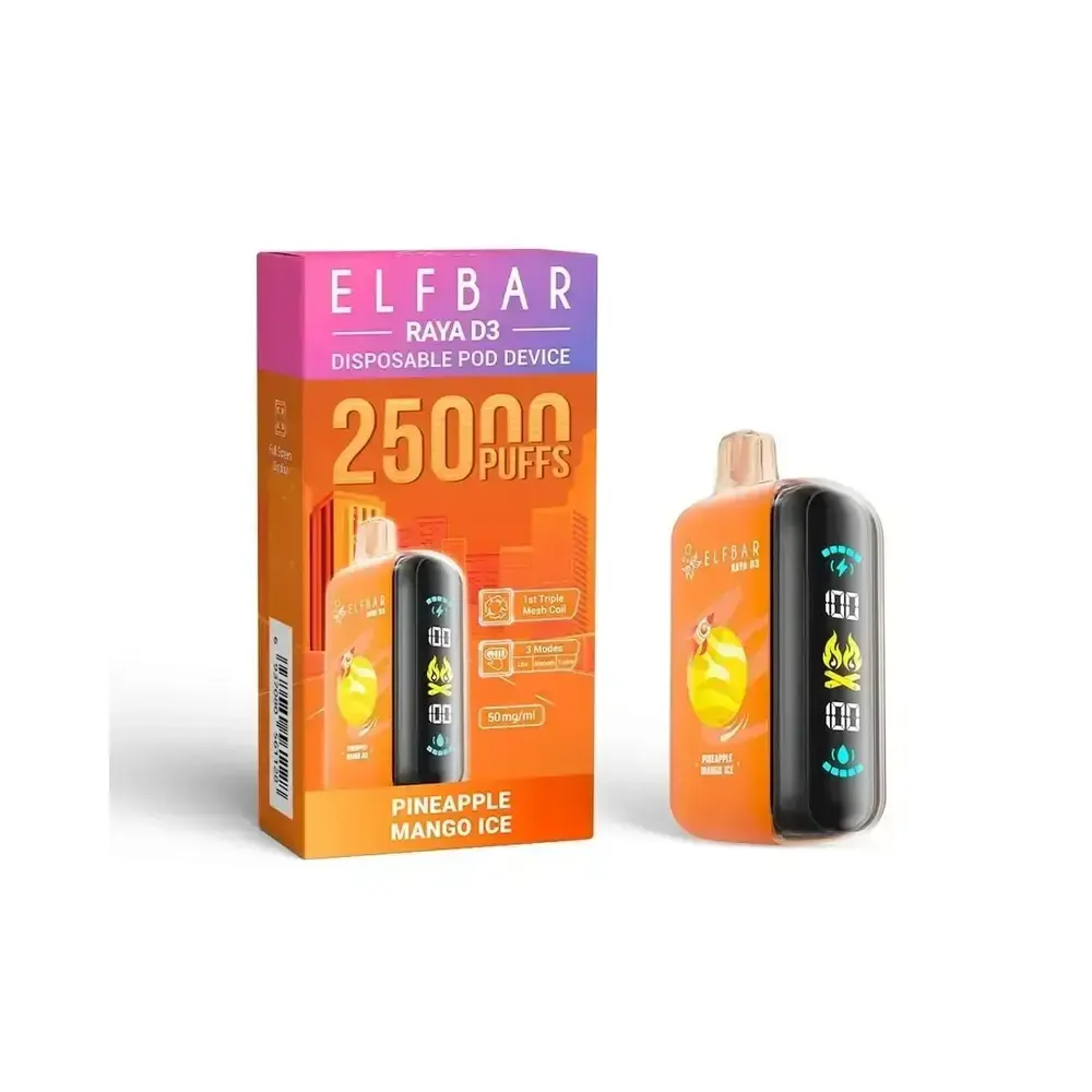 Elfbar Raya D3 Disposable Pod Device Pineapple Mango Ice 25000Puffs
