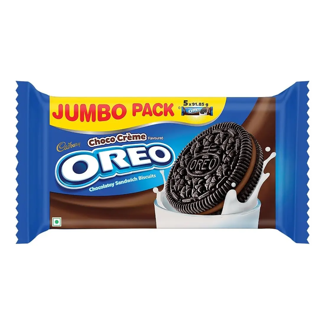 Cadbury Oreo Choco Creme Flavoured Chocolatey Sandwich Biscuits 5 In 1 Jumbo Pack 481.25G.