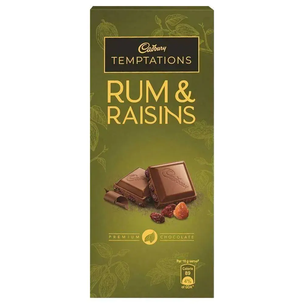 Cadbury Temptions Rum & Raisins Premium Chocolate 70G