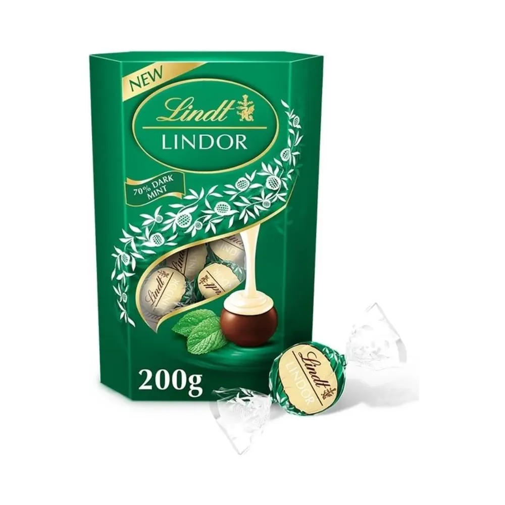 Lindt Lindor 70% Dark Mint Irresistibly Smooth Chocolate 200G