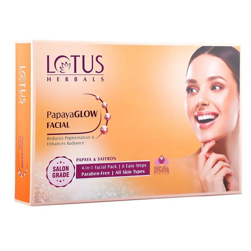 Lotus Herbal Papaya Glow Facial Papaya & Saffron 4-In1 Facial Pack Paraben- Free All Skin Types 1N