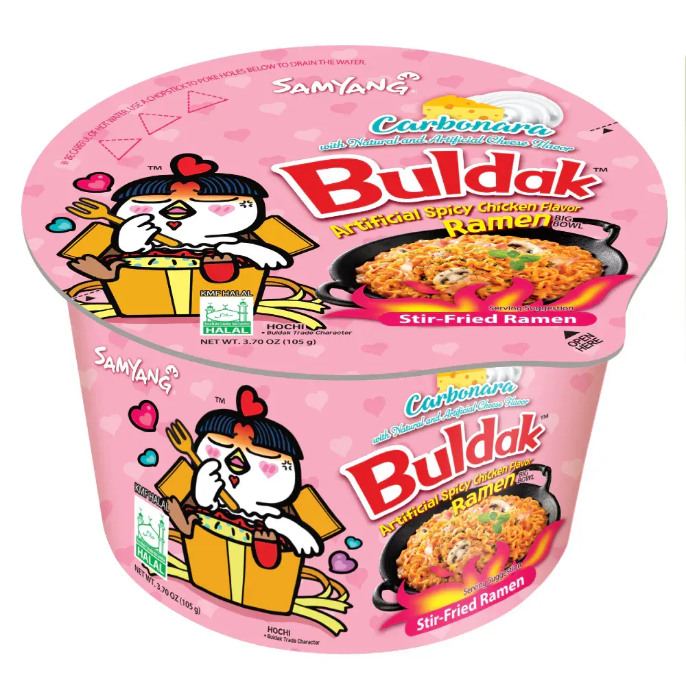 Samyang Carbonara Buldak Hot Chicken Flavor Ramen Noodles Big Bowl 105G